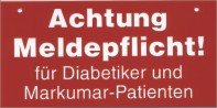Hinweisschild für Bluter 